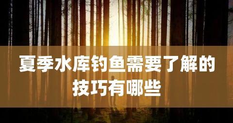 水库钓鱼技巧（掌握这些技巧，让你的水库钓鱼更有成效）  第2张