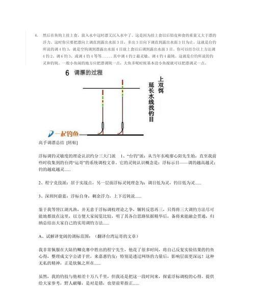 钓鱼调漂教程技巧（轻松掌握钓鱼调漂的技巧）  第2张