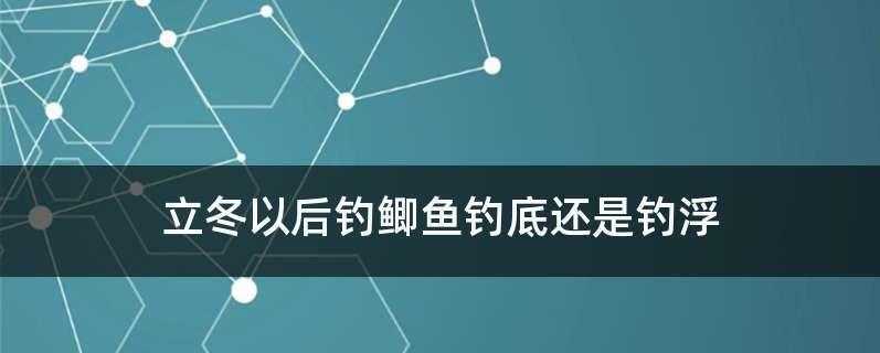 立冬大风钓鱼技巧（钓鱼的黄金时刻到来了）  第2张