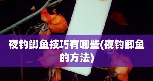 夜钓鲫鱼之抓漂技巧与方法（钓友必看的鲫鱼夜钓技巧与经验分享）  第1张