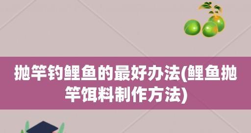 玉米抛竿钓鲤鱼的技巧和方法（提高钓鲤鱼效果的秘籍）  第3张
